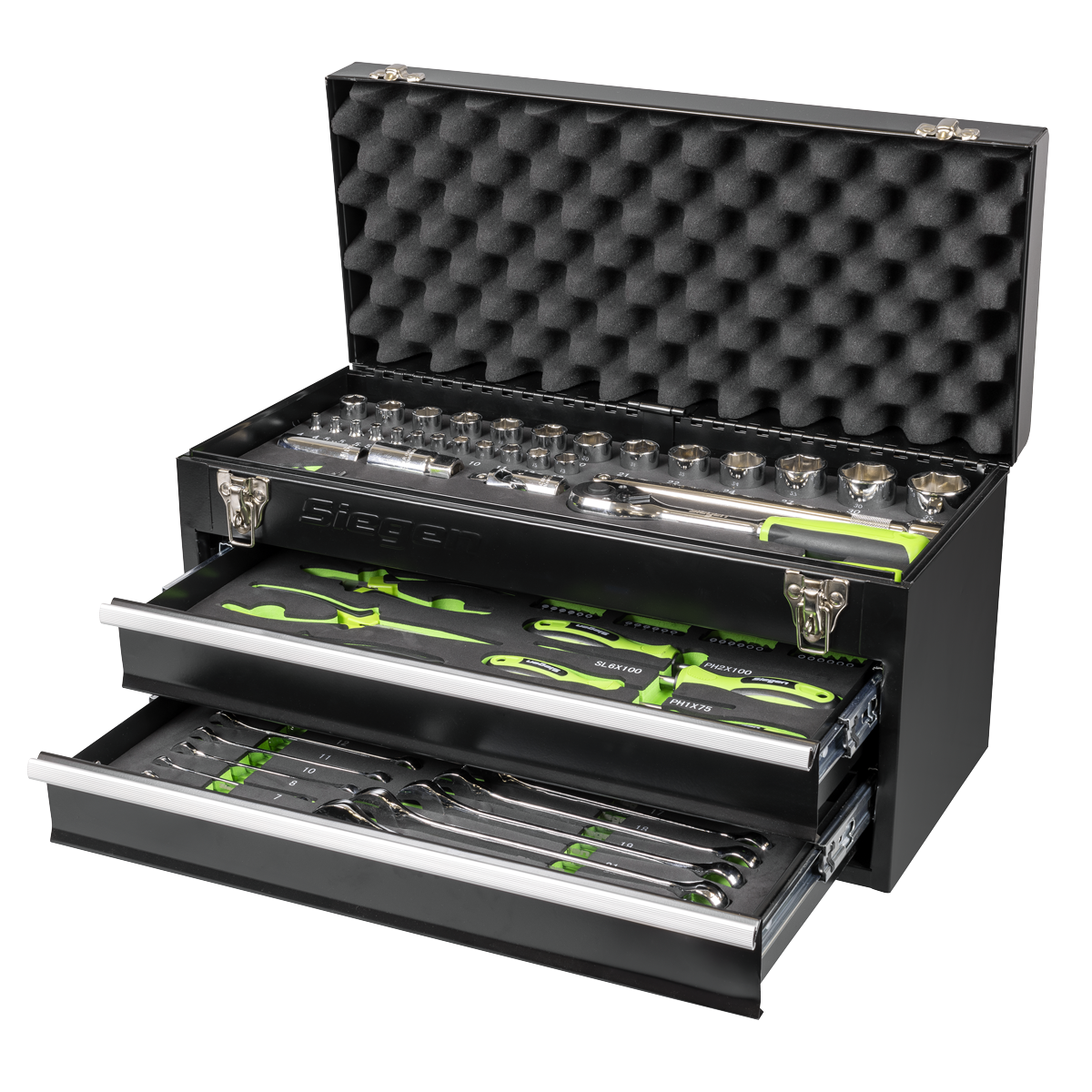 Sealey S01055 Siegen Portable Tool Chest 2 Drawer with Tool Kit 90pc