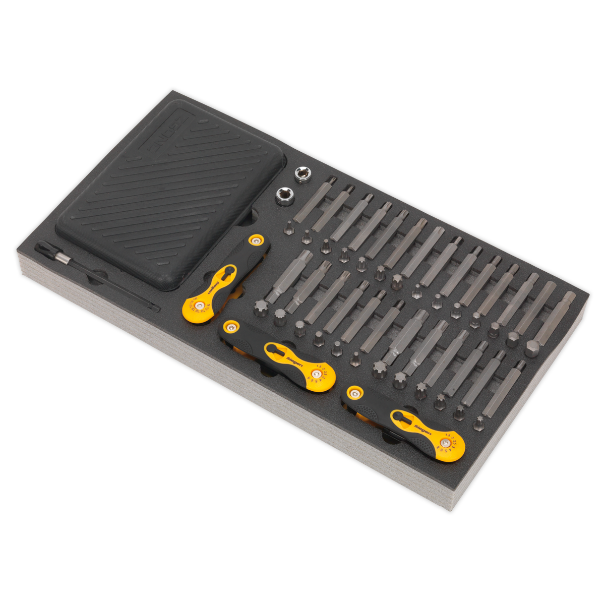 Sealey S01126 Tool Tray with Specialised Bits & Folding Hex Keys 192pc