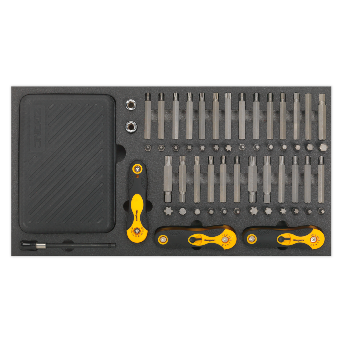 Sealey S01126 Tool Tray with Specialised Bits & Folding Hex Keys 192pc