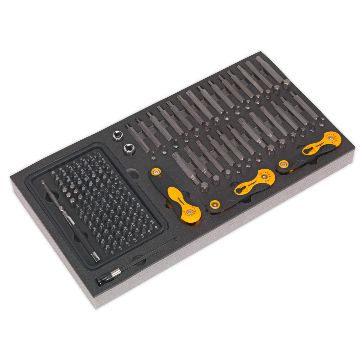 Sealey S01126 Tool Tray with Specialised Bits & Folding Hex Keys 192pc