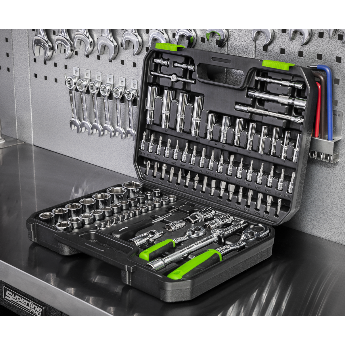 Sealey S01210 Socket Set 94pc 1/4" & 1/2"Sq Drive WallDrive® Metric