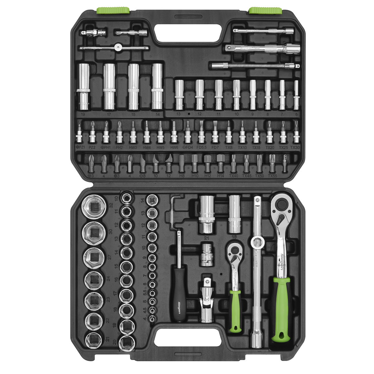 Sealey S01210 Socket Set 94pc 1/4" & 1/2"Sq Drive WallDrive® Metric