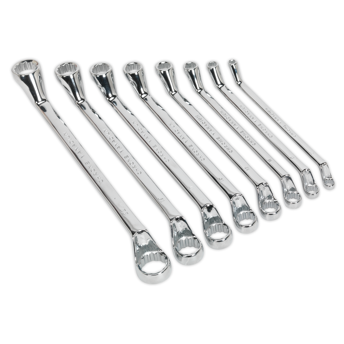 Sealey S0405 Deep Offset Ring Spanner Set 8pc Metric
