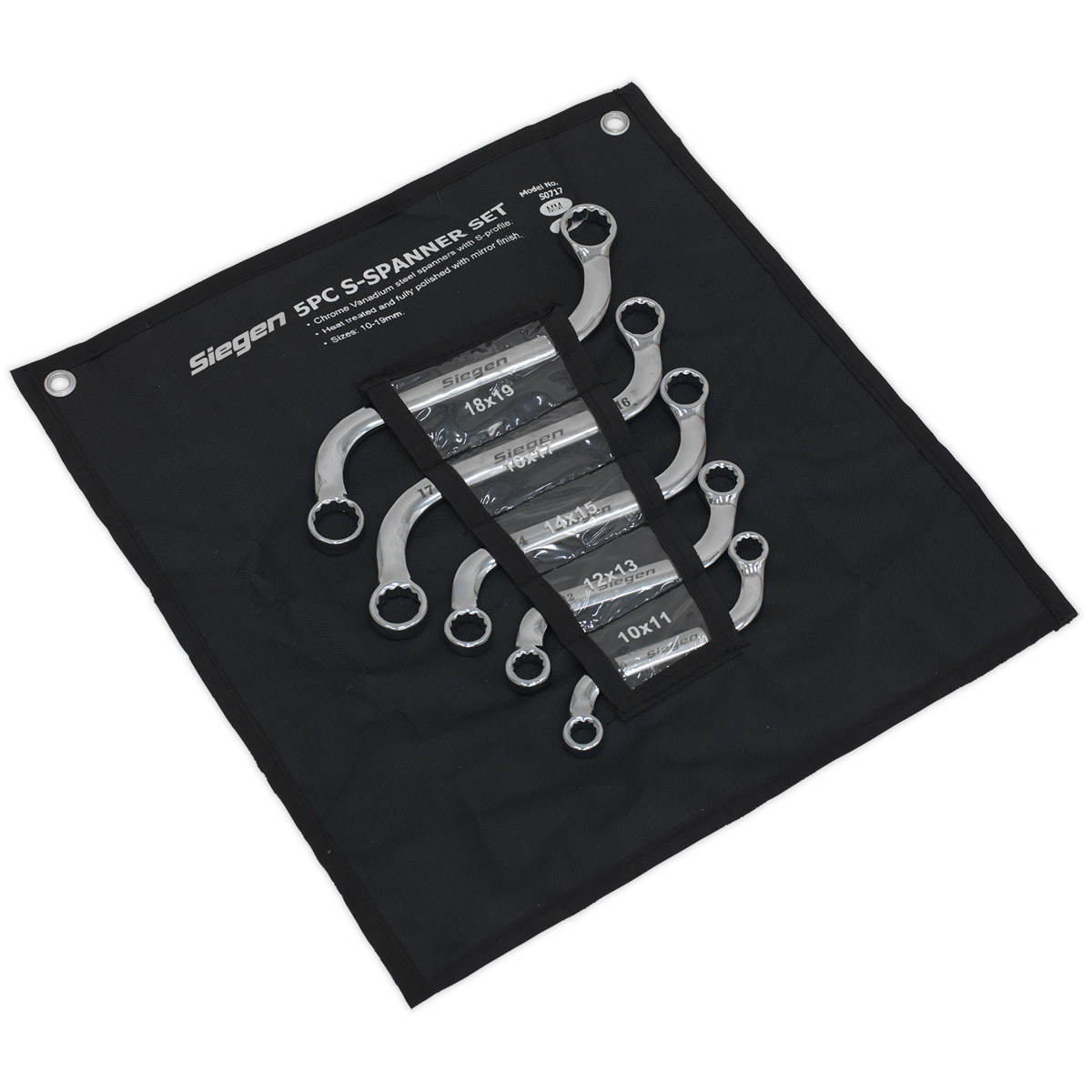 Sealey S0717 S-Spanner Set 5pc Metric