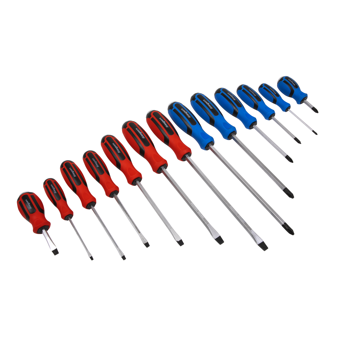 Sealey S0754 Screwdriver Set 13pc Hammer-Thru