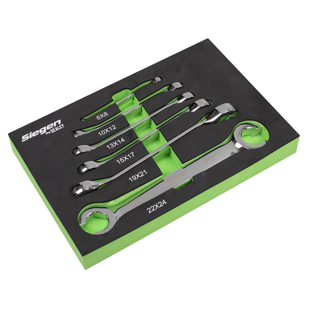 Sealey S0767 Flare Nut Spanner Set 6pc Metric