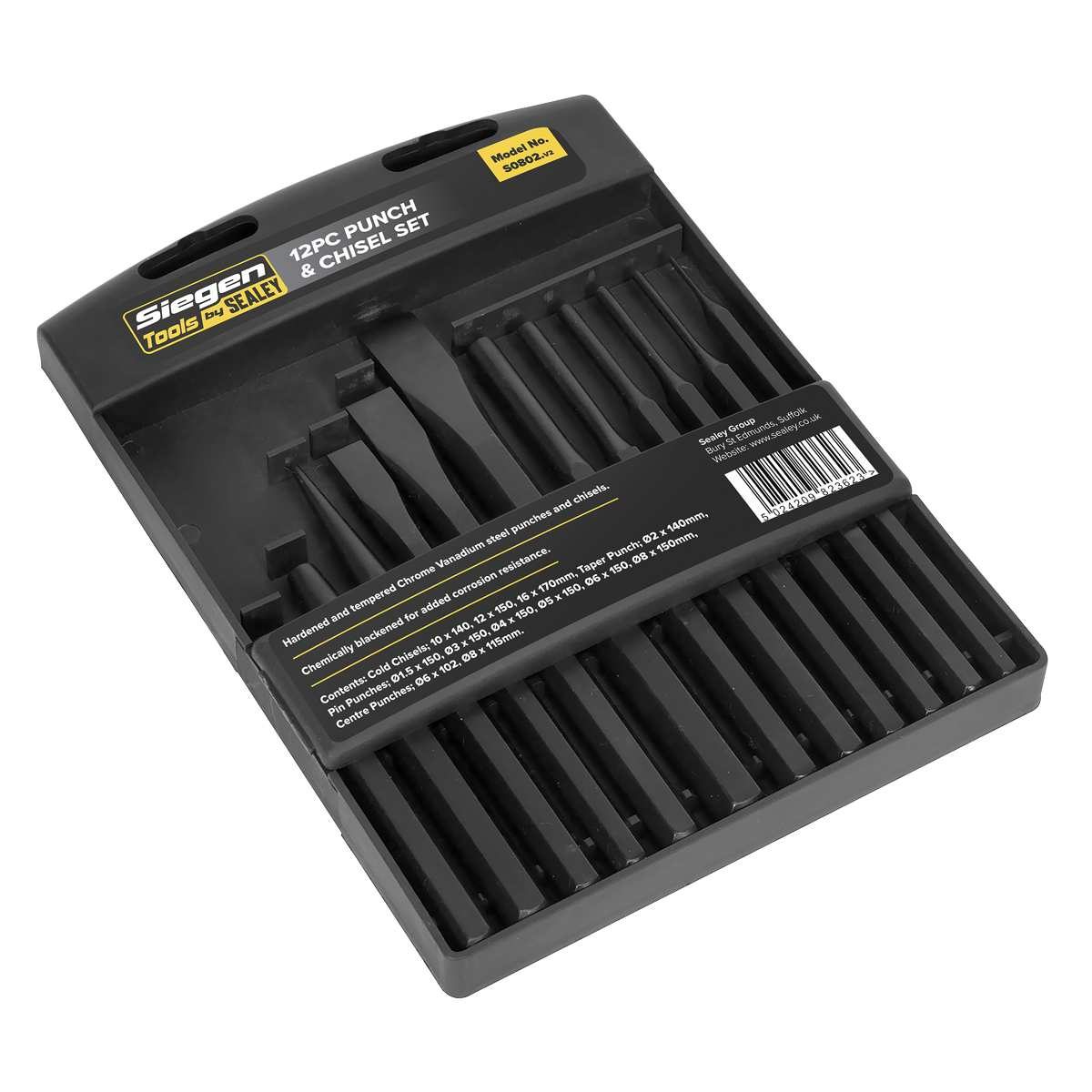 Sealey S0802 Punch & Chisel Set 12pc