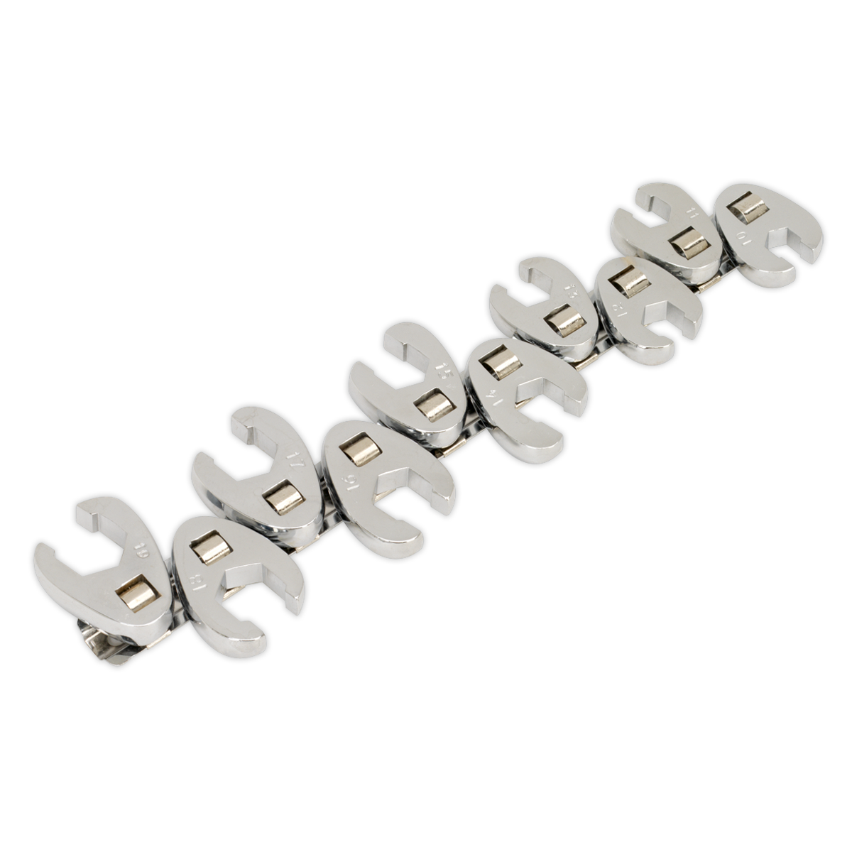 Sealey S0845 Crow's Foot Wrench Set 10pc Flare Nut 3/8"Sq Drive Metric
