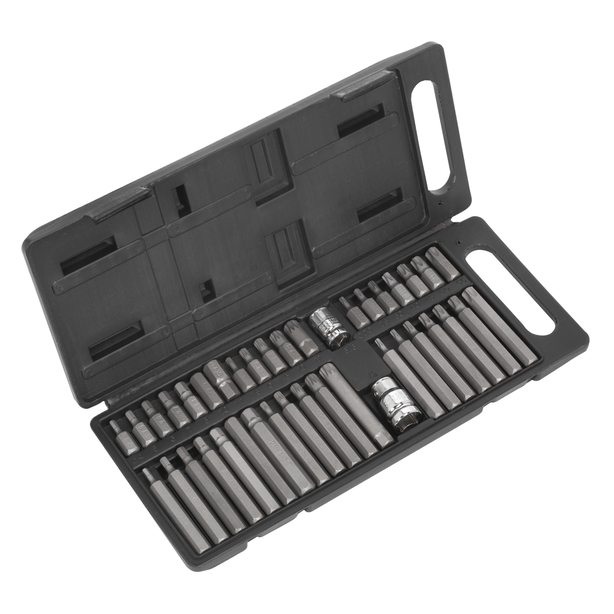 Sealey S0982 Siegen TRX-Star/Hex/Spline Bit Set 3/8" & 1/2"Sq Drive 40pc