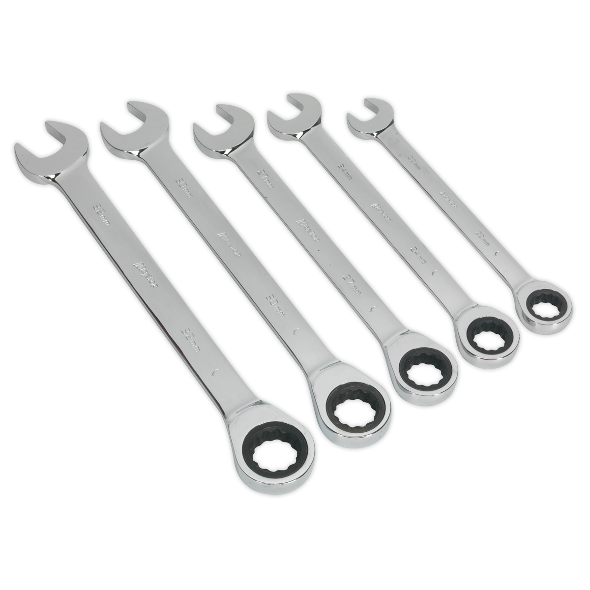 Sealey S0985 Combination Ratchet Spanner Set 5pc Metric