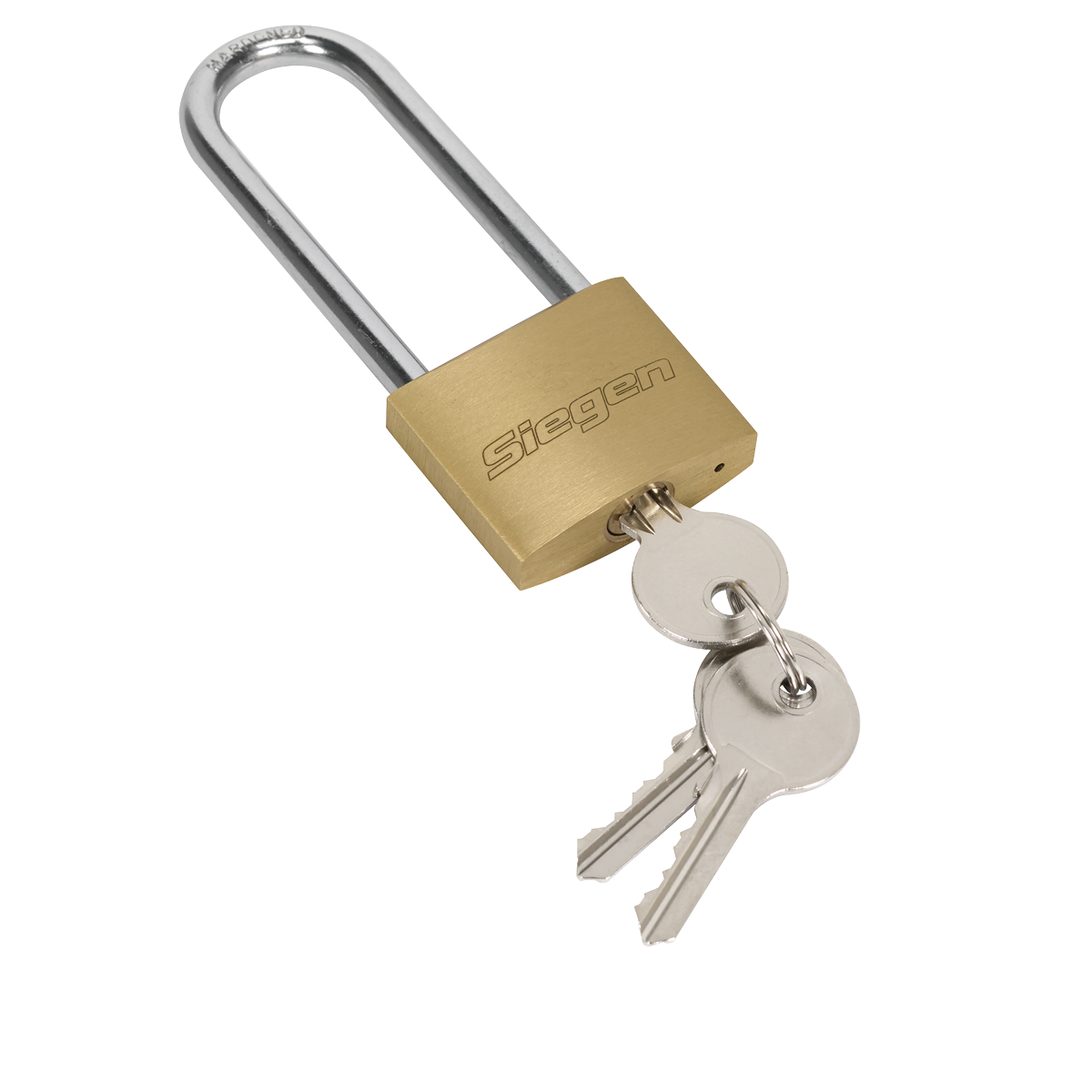 Sealey S0989 Siegen Brass Body Padlock with Brass Cylinder Long Shackle 40mm