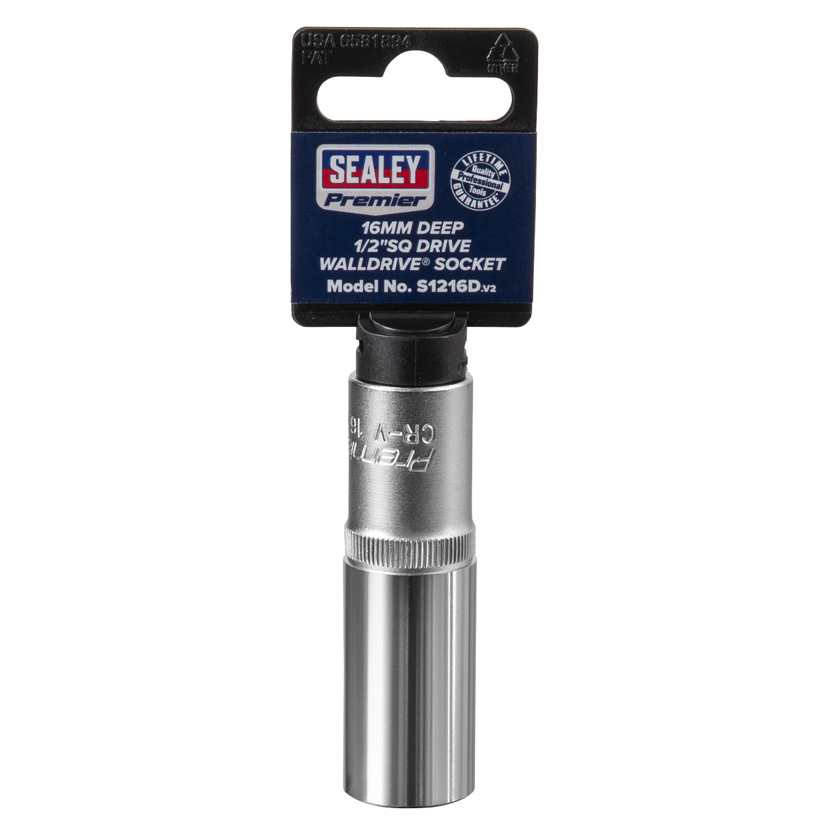 Sealey S1216D WallDrive® Socket 16mm Deep 1/2"Sq Drive