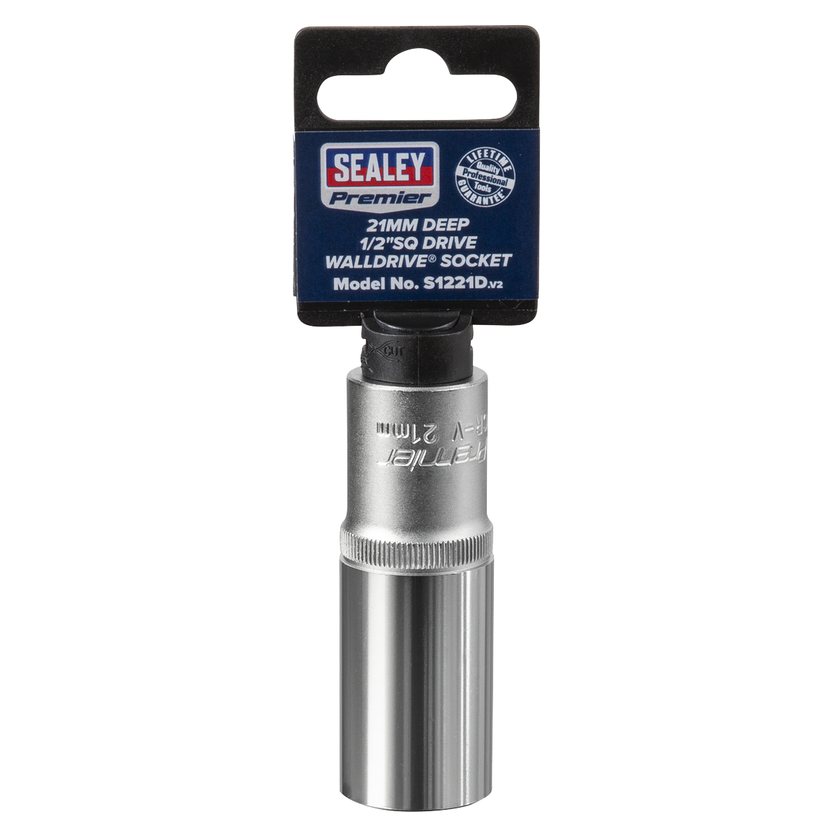 Sealey S1221D WallDrive® Socket 21mm Deep 1/2"Sq Drive