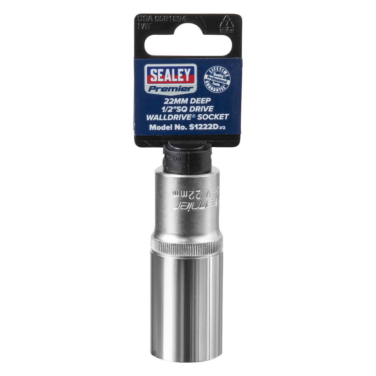 Sealey S1222D WallDrive® Socket 22mm Deep 1/2"Sq Drive