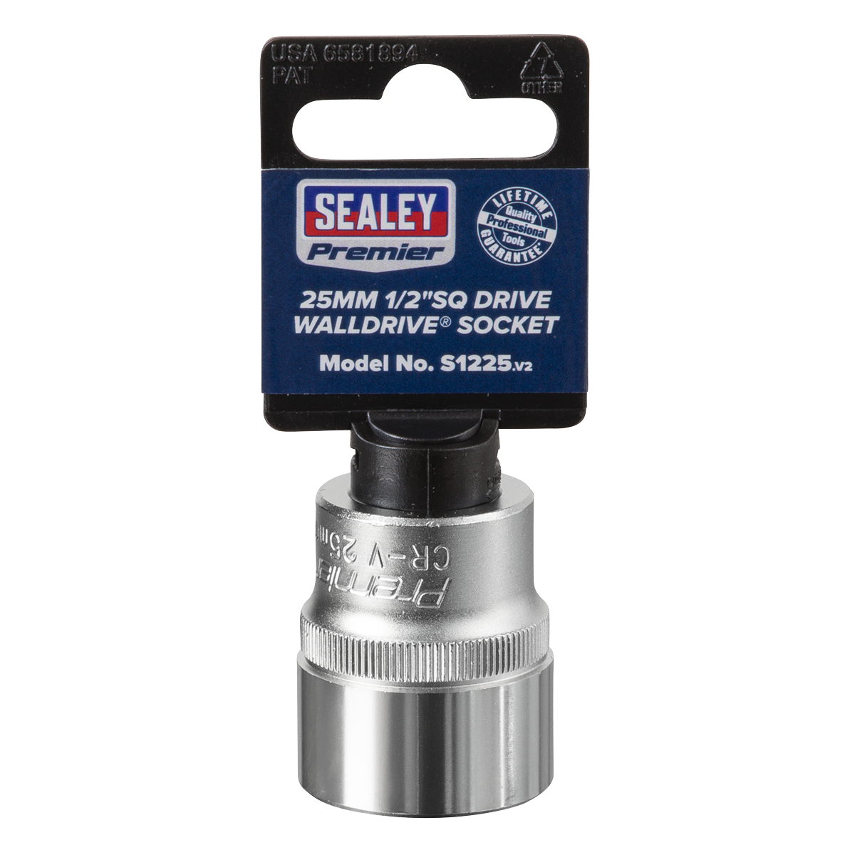 Sealey S1225 WallDrive® Socket 25mm 1/2"Sq Drive
