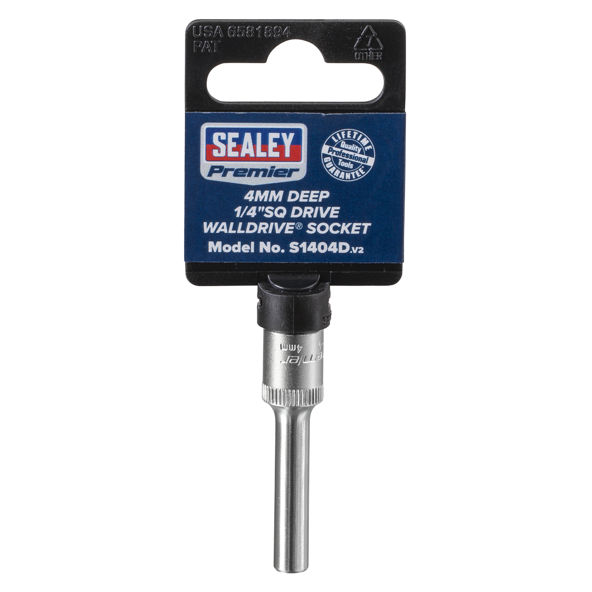 Sealey S1404D WallDrive® Socket 4mm Deep 1/4"Sq Drive