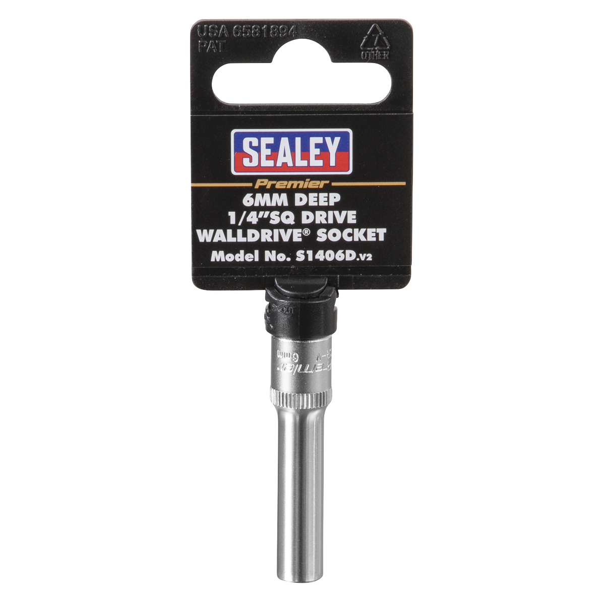Sealey S1406D WallDrive® Socket 6mm Deep 1/4"Sq Drive