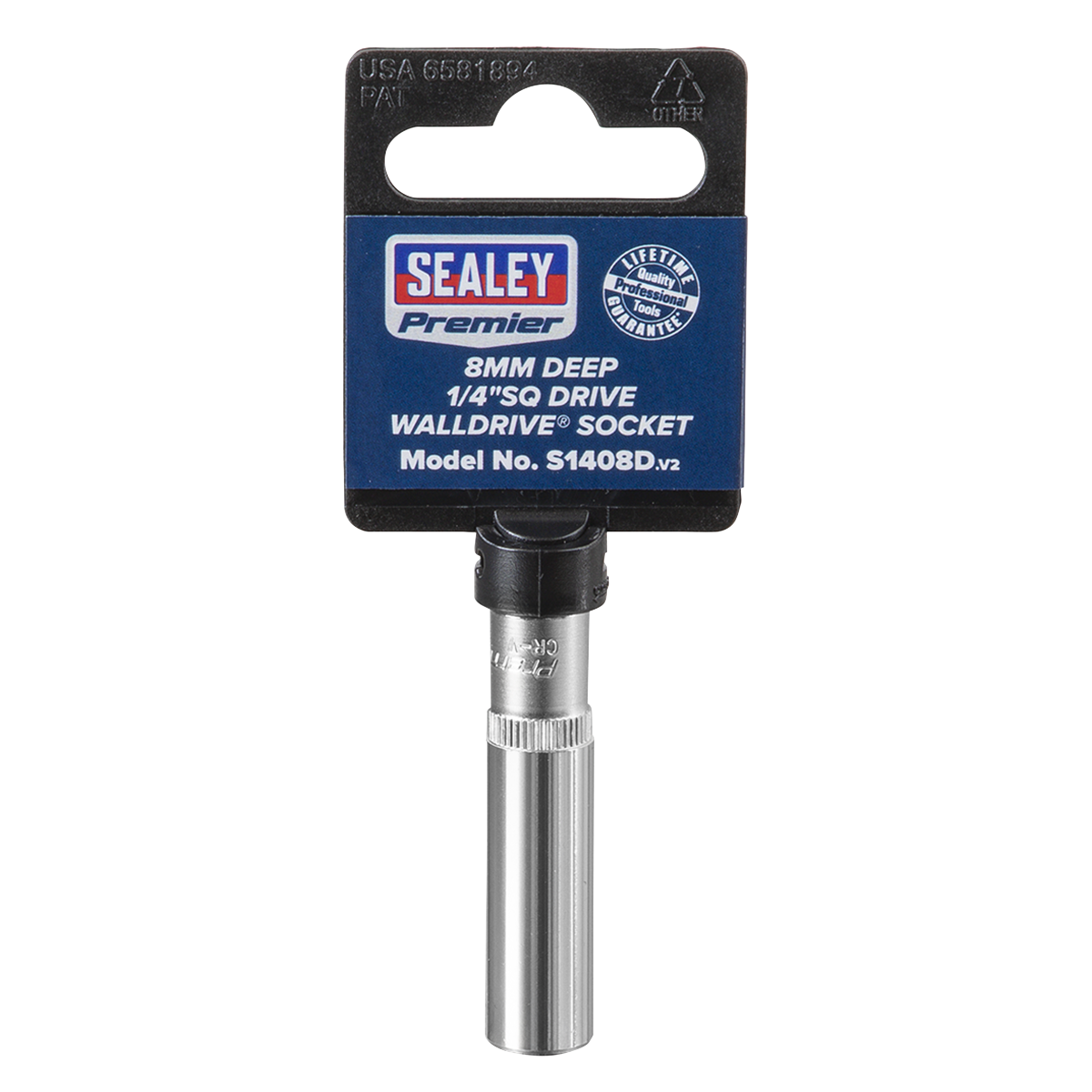 Sealey S1408D WallDrive® Socket 8mm Deep 1/4"Sq Drive