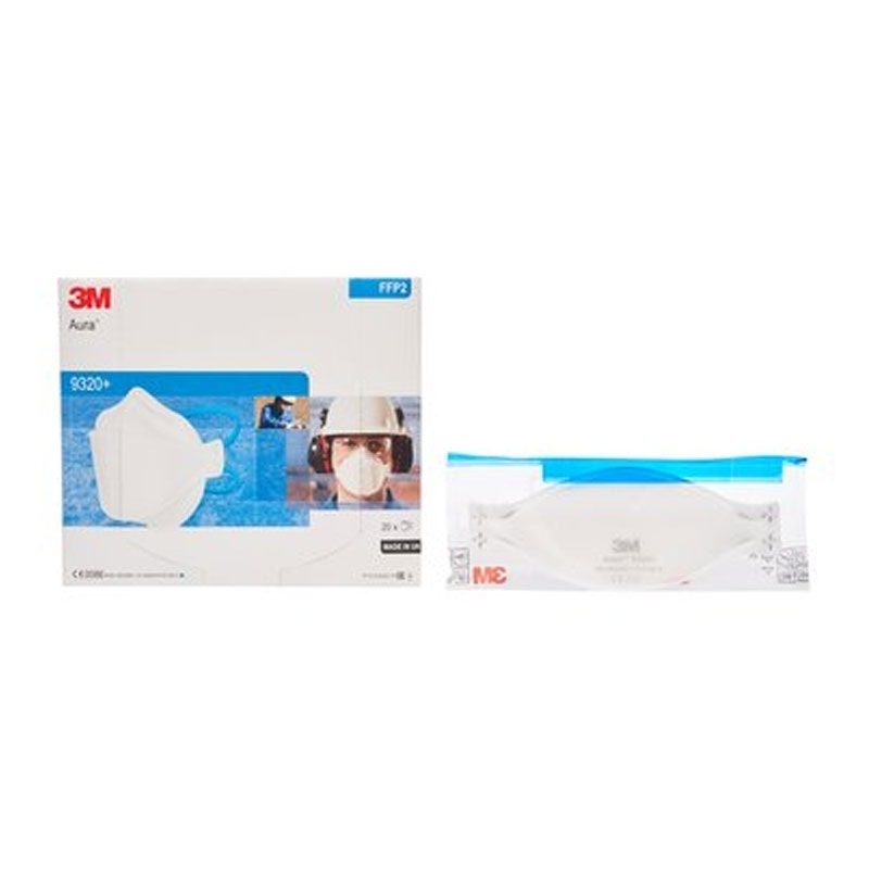 3M Aura Disposable Respirator, FFP2, Unvalved, 9320+ (20 Pack)