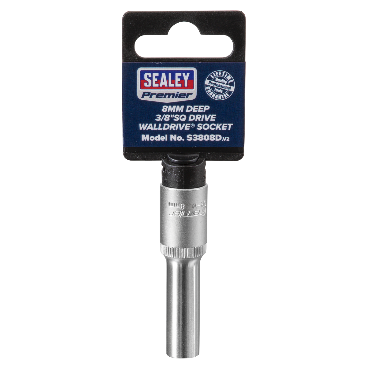 Sealey S3808D WallDrive® Socket 8mm Deep 3/8"Sq Drive