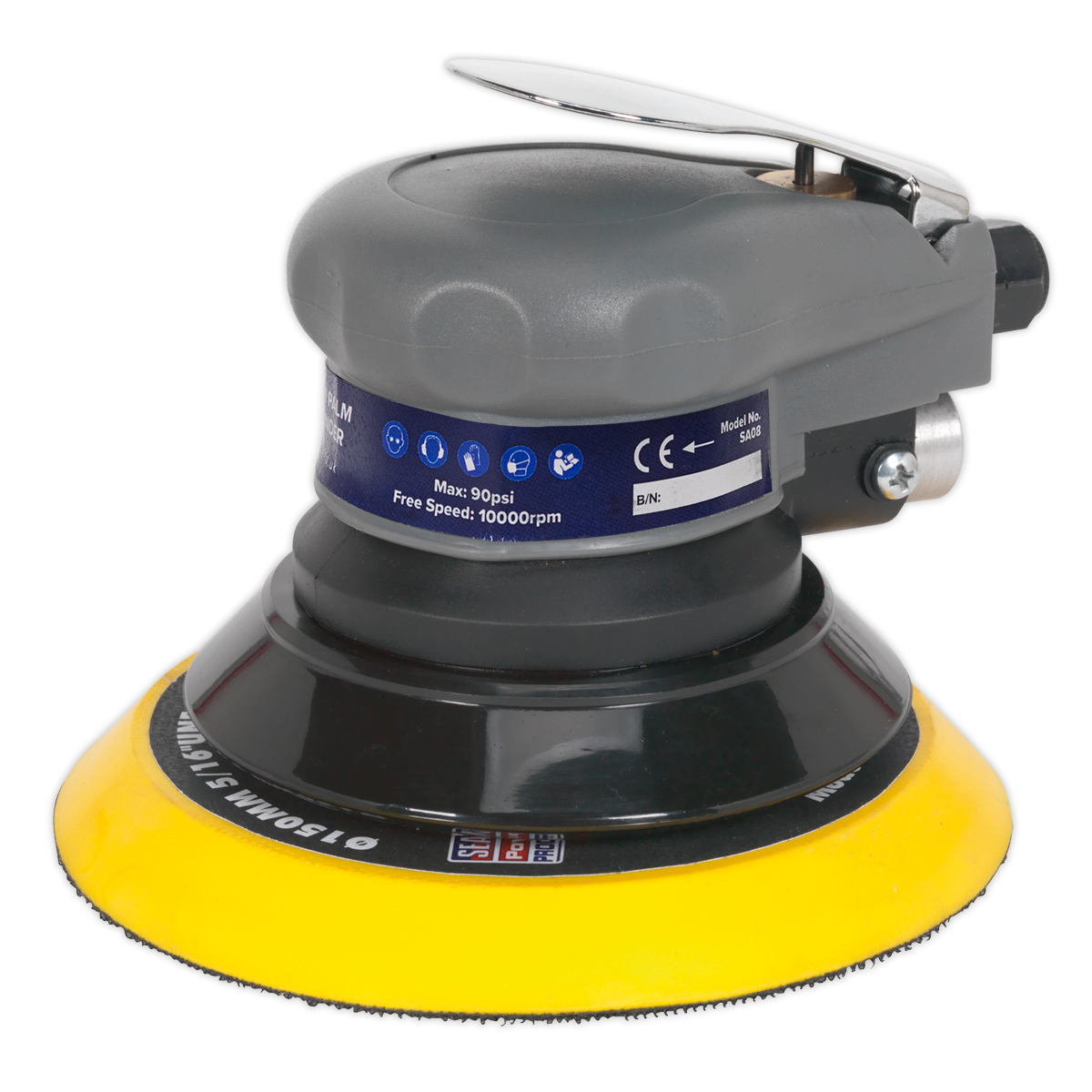 Sealey SA08 Air Palm Orbital Sander Ø150mm
