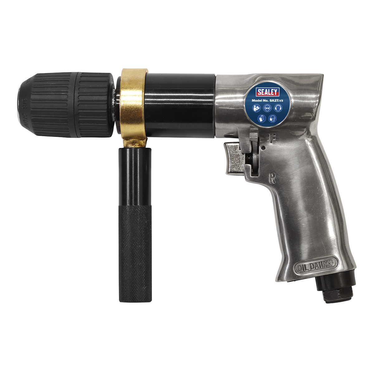 Sealey SA27 Air Drill 13mm 700rpm Reversible Keyless Chuck