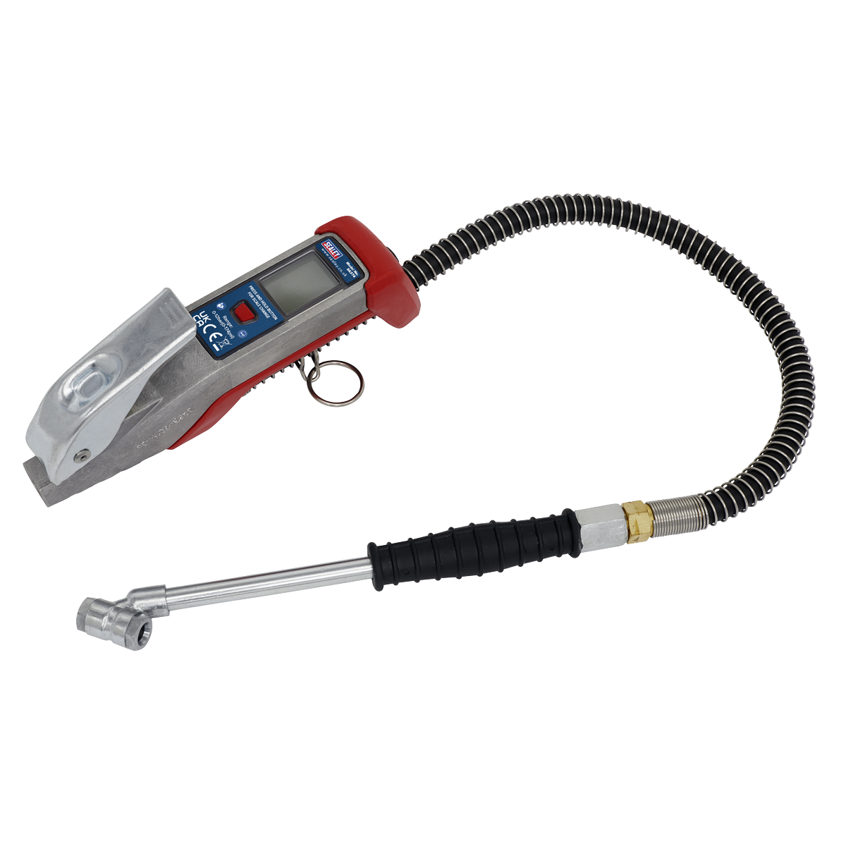 Sealey SA374 Digital Tyre Inflator 0.5m Hose with Twin Push-On Connector