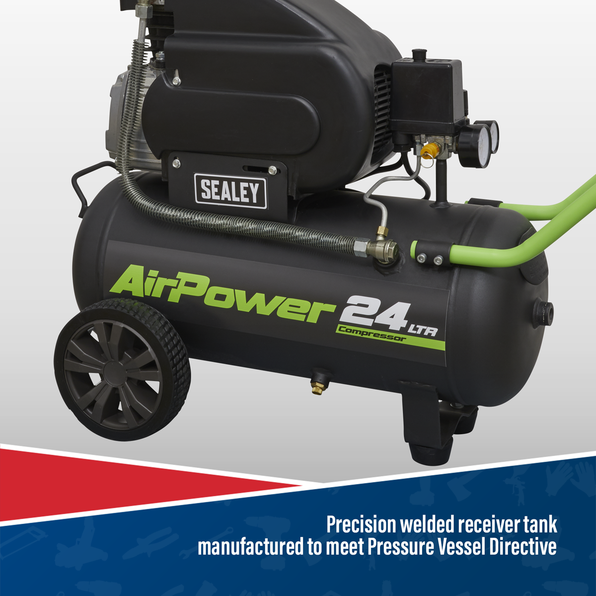 Sealey SAC2420E Air Compressor 24L Direct Drive 2hp