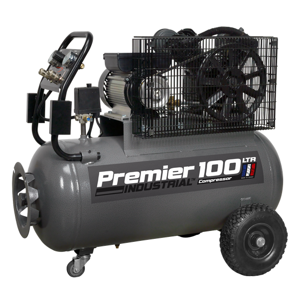 Sealey SAC3103B Premier 100L Belt Drive Air Compressor with Front Control Panel 3hp