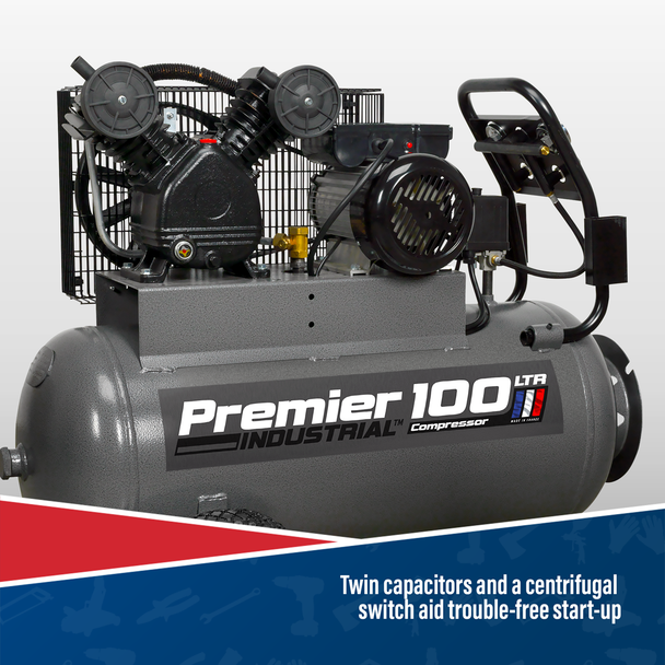 Sealey SAC3103B Premier 100L Belt Drive Air Compressor with Front Control Panel 3hp