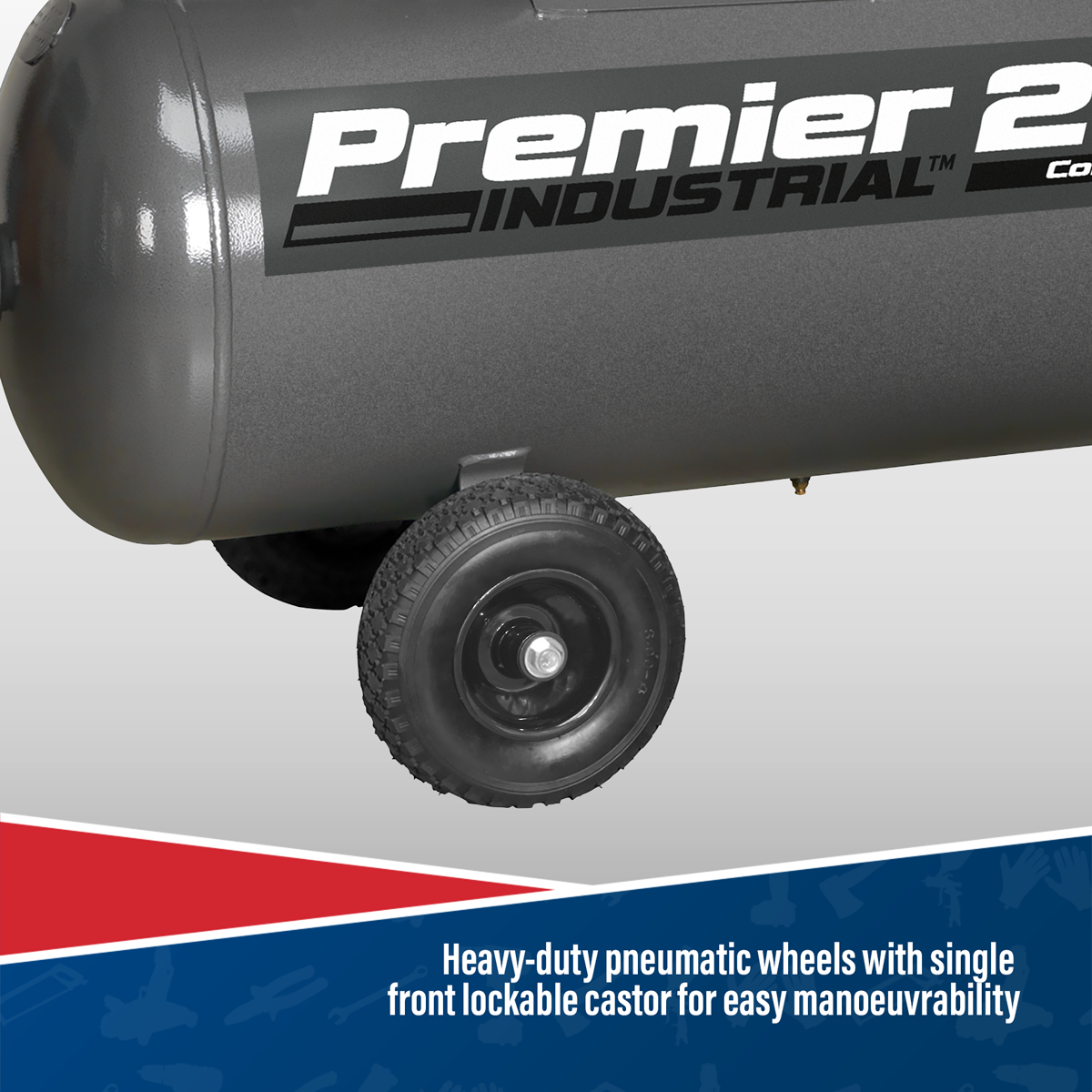 Sealey SAC3203B Premier 200L Belt Drive Air Compressor with Front Control Panel 3hp
