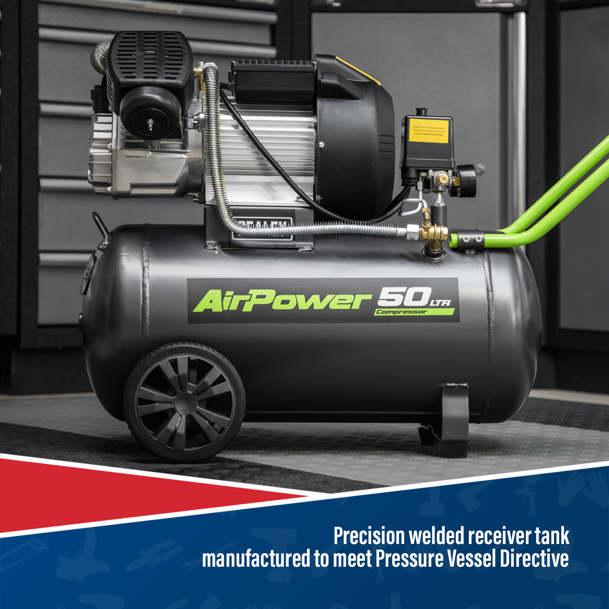 Sealey SAC5030VE Compressor 50L V-Twin Direct Drive 3hp