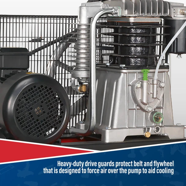Sealey SAC55075B Air Compressor 500L Belt Drive 7.5hp 3ph 2-Stage with Cast Cylinders