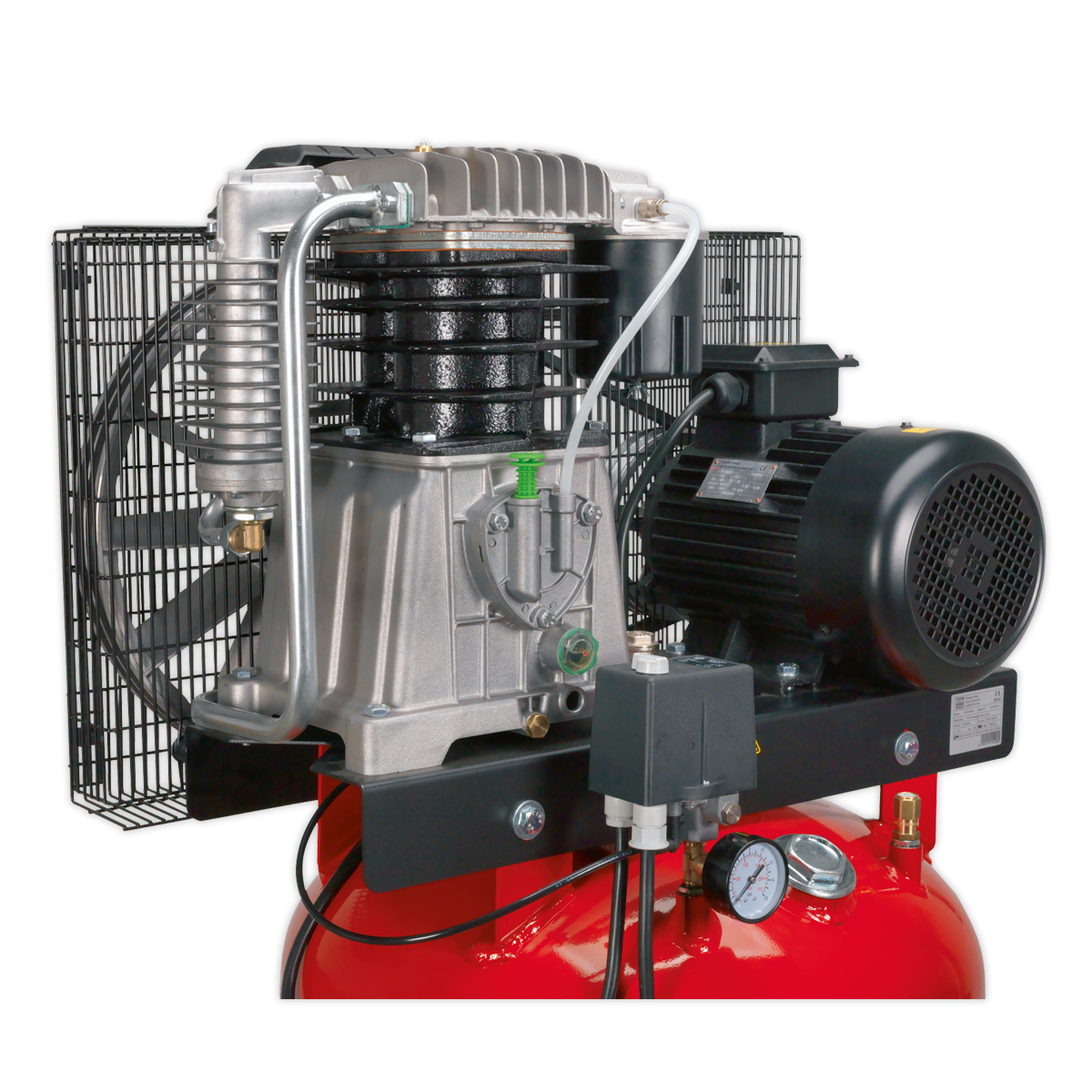 Sealey SACV52775B Air Compressor 270L Vertical Belt Drive 7.5hp 3ph 2-Stage with Cast Cylinders