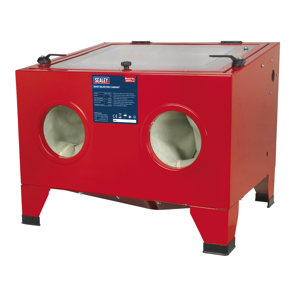 Sealey SB951 Shot Blast Cabinet with Gun 640 x 490 x 490mm