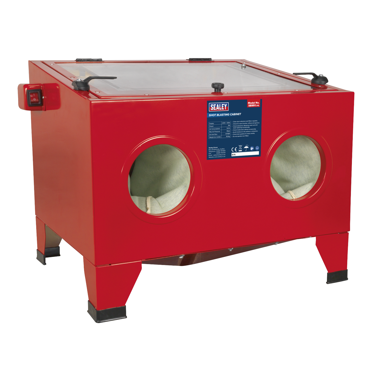 Sealey SB951 Shot Blast Cabinet with Gun 640 x 490 x 490mm