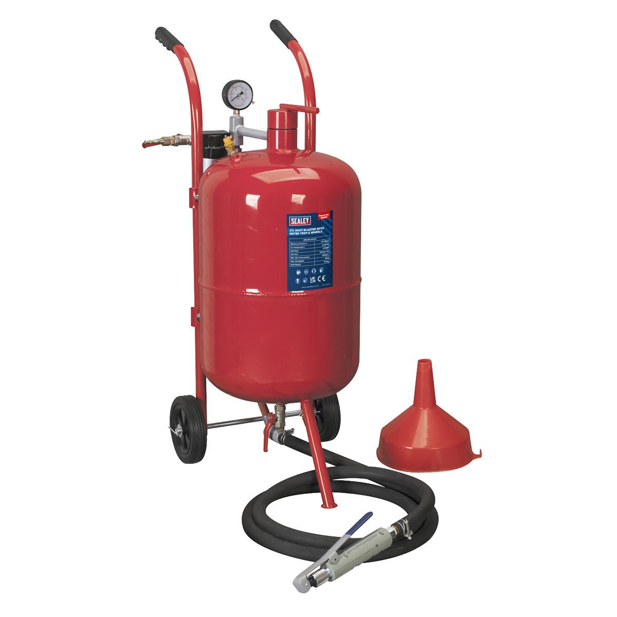 Sealey SB997 Shot Blaster with Water Trap & Wheels 37L