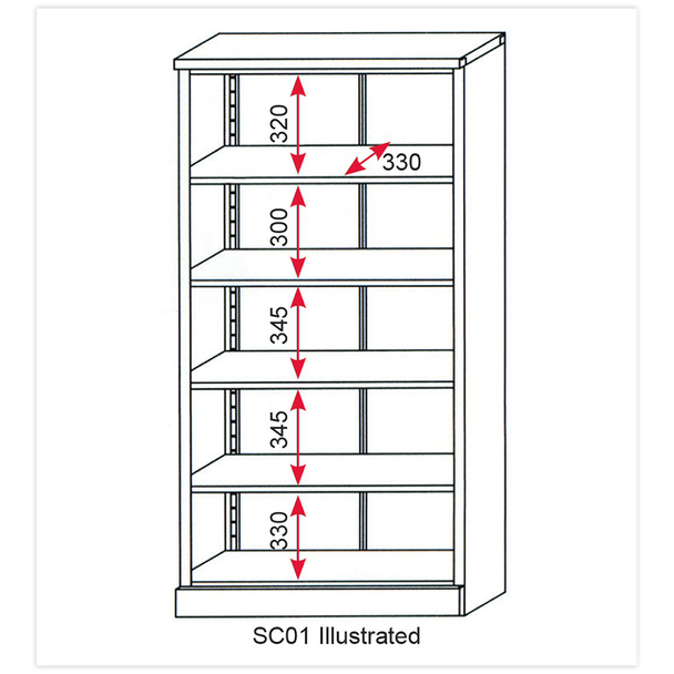 Sealey SC01 Floor Cabinet 4 Shelf 2 Door