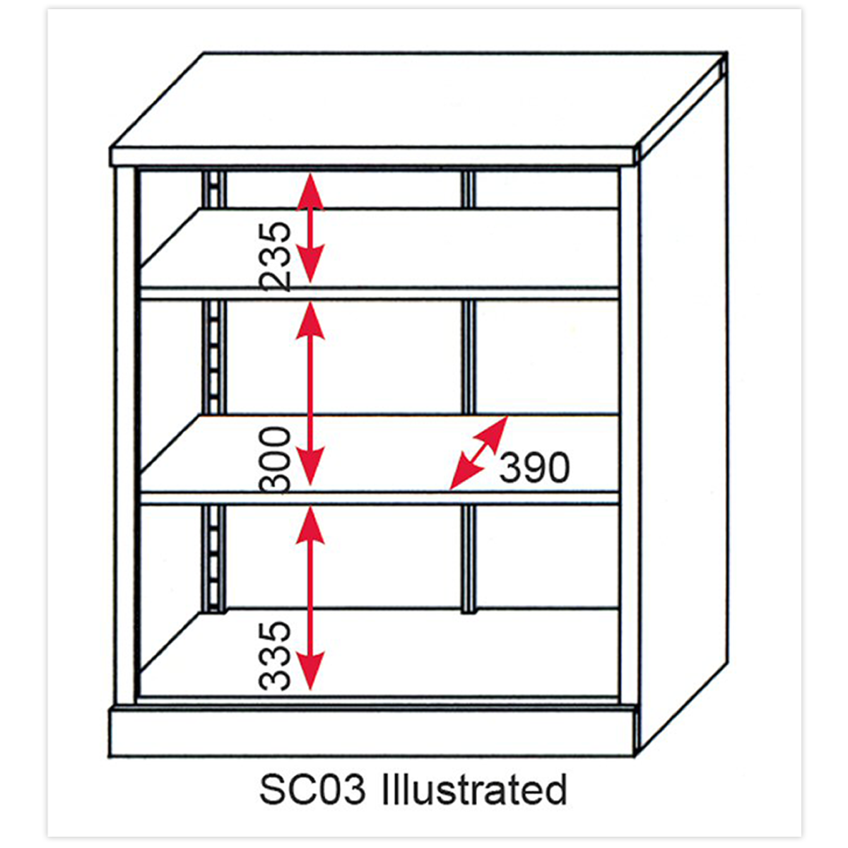 Sealey SC03 Floor Cabinet 2 Shelf 2 Door