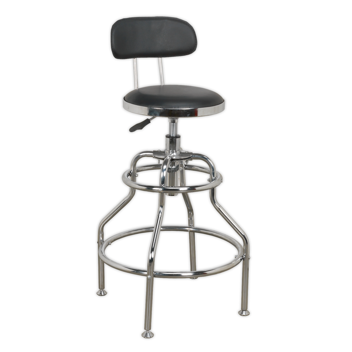 Sealey SCR14 Workshop Stool Pneumatic with Adjustable Height Swivel Seat & Back Rest