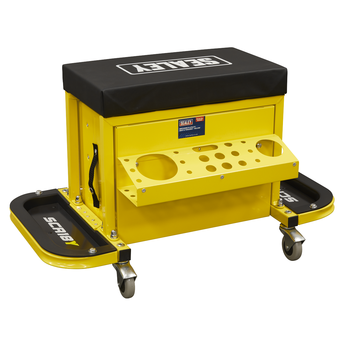 Sealey SCR18Y Mechanic's Utility Seat & Toolbox - Yellow