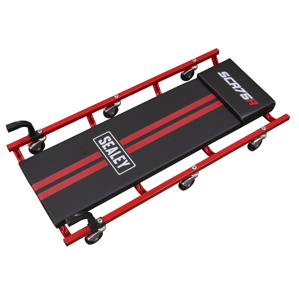 Sealey SCR75 36" Deluxe American-Style Creeper with Steel Frame & 6 Wheels - Red