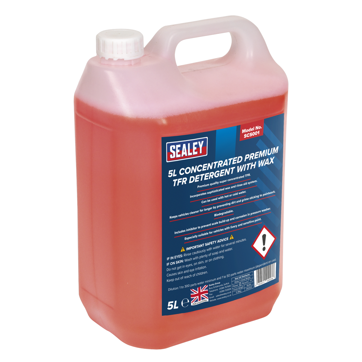 Sealey SCS001 TFR Premium Detergent with Wax Concentrated - 5 Litre