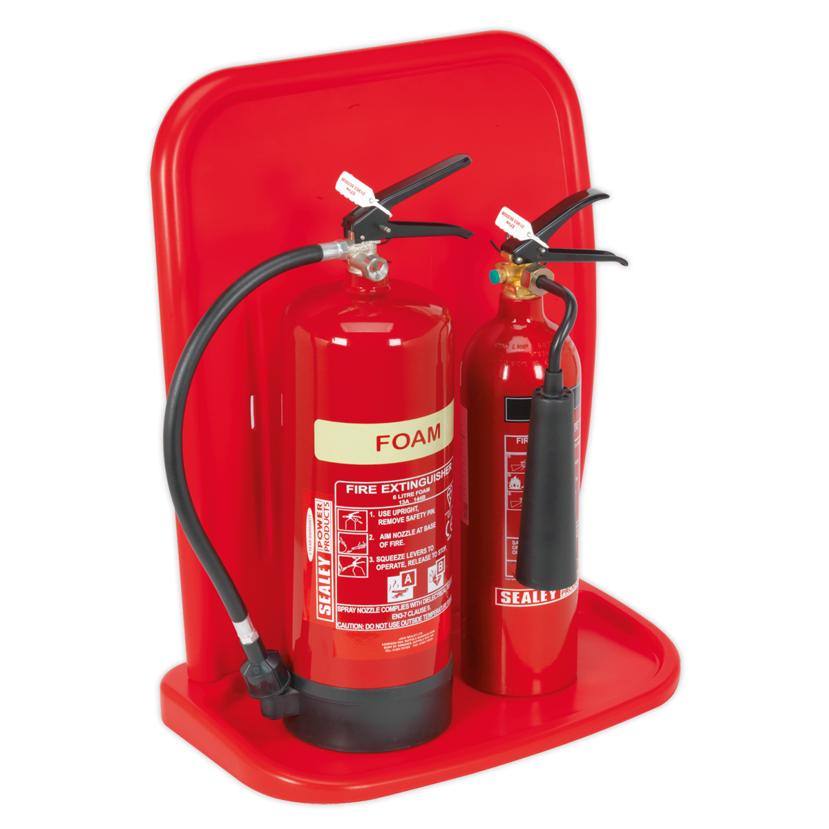 Sealey SFEH02 Fire Extinguisher Stand - Double