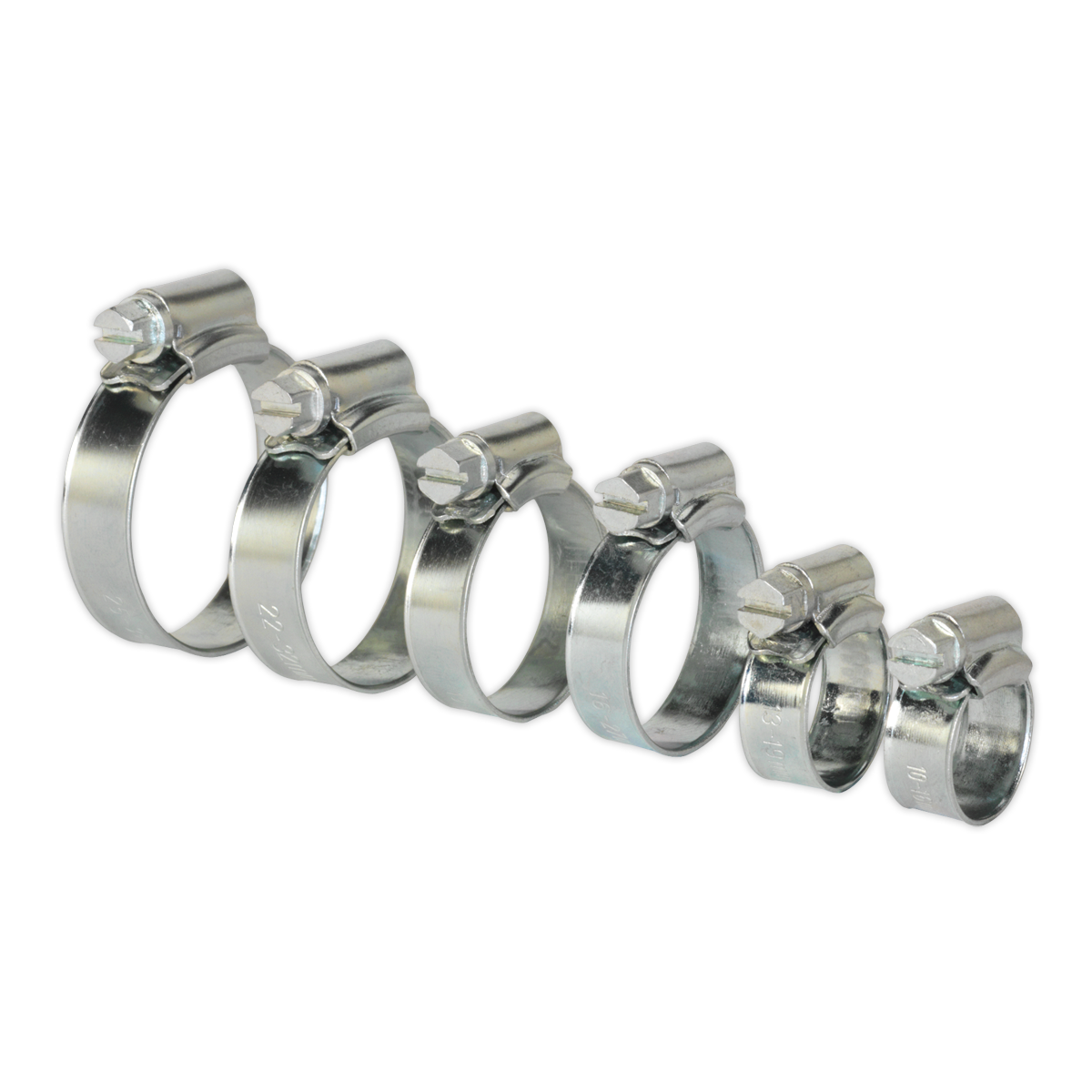 Sealey SHCS1 Hose Clip Assortment 30pc Ø8-29mm Zinc Plated