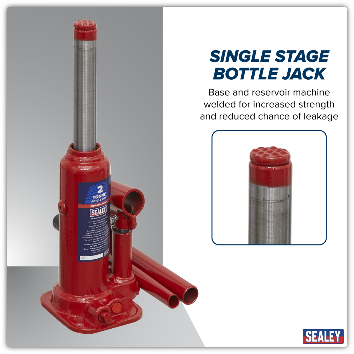 Sealey SJ2BMC Bottle Jack 2tonne with Storage Case
