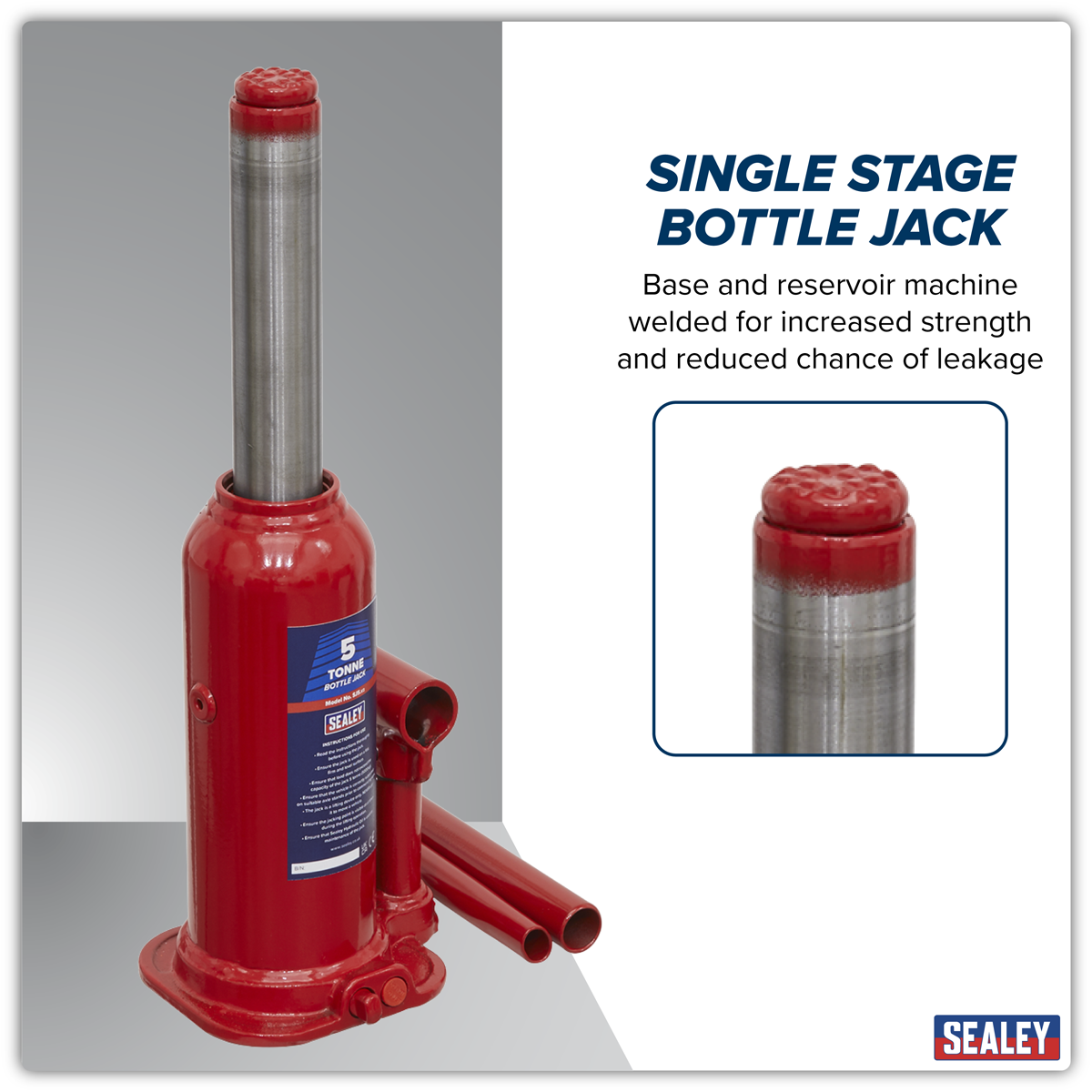 Sealey SJ5BMC Bottle Jack 5tonne with Storage Case