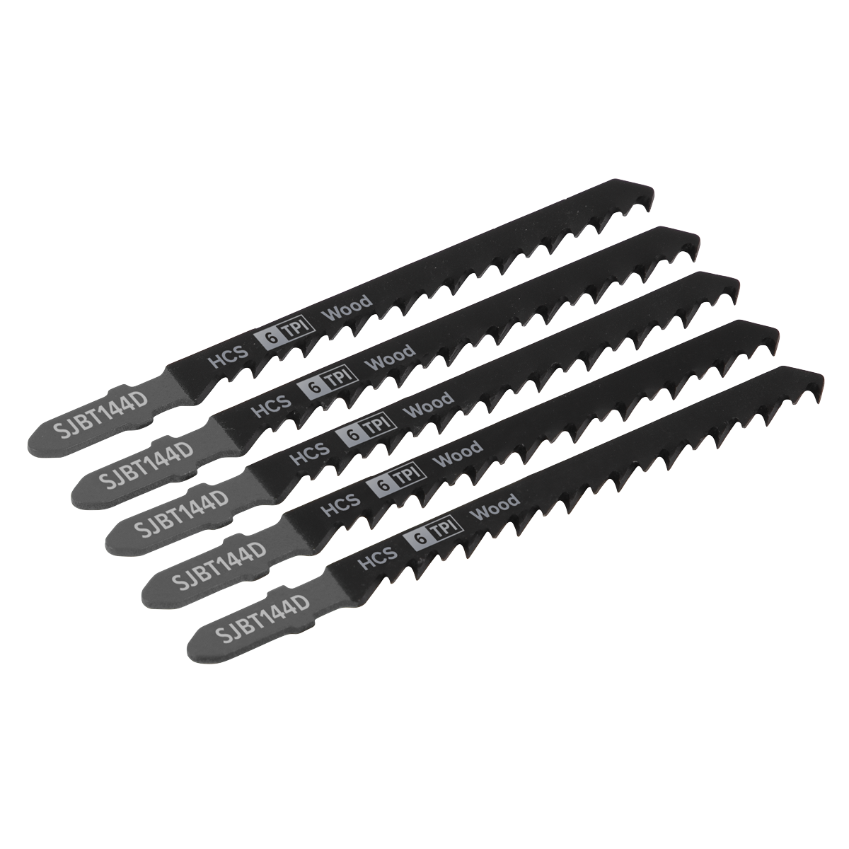 Sealey SJBT144D Jigsaw Blade General Wood 100mm 6tpi - Pack of 5