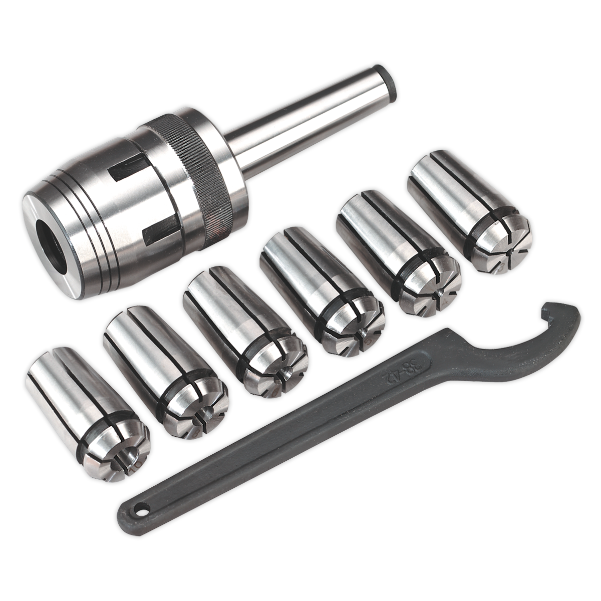 Sealey SM2503MCSET Mill Chuck Set MT2-M10 Ø3-10mm