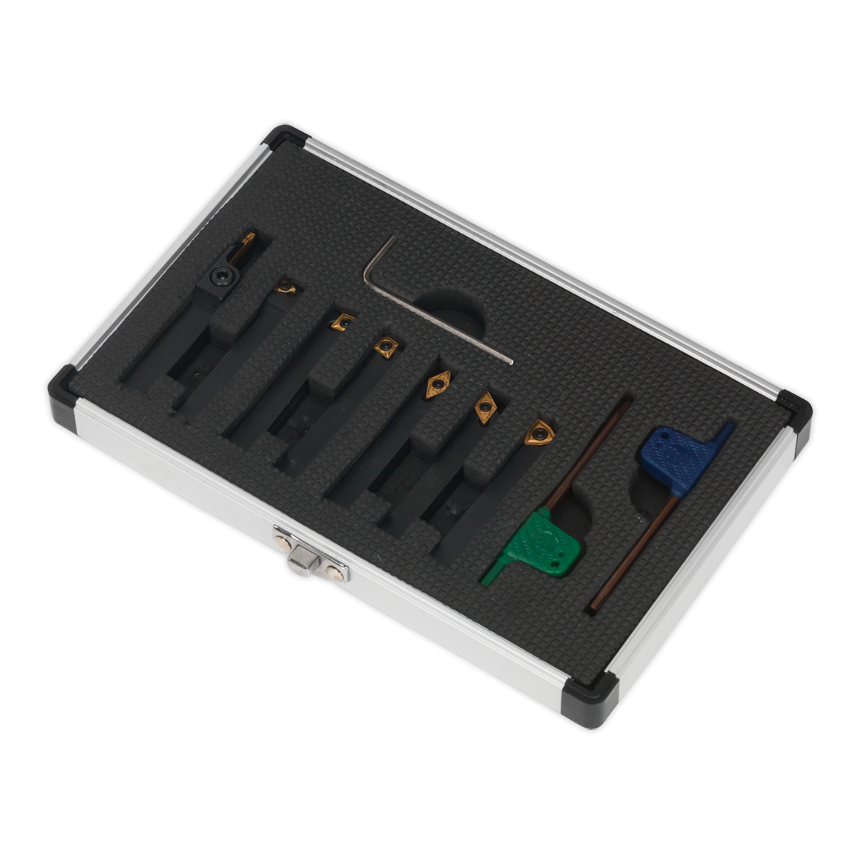 Sealey SM3025CS5 Indexable 8mm Lathe Turning Tool Set 7pc